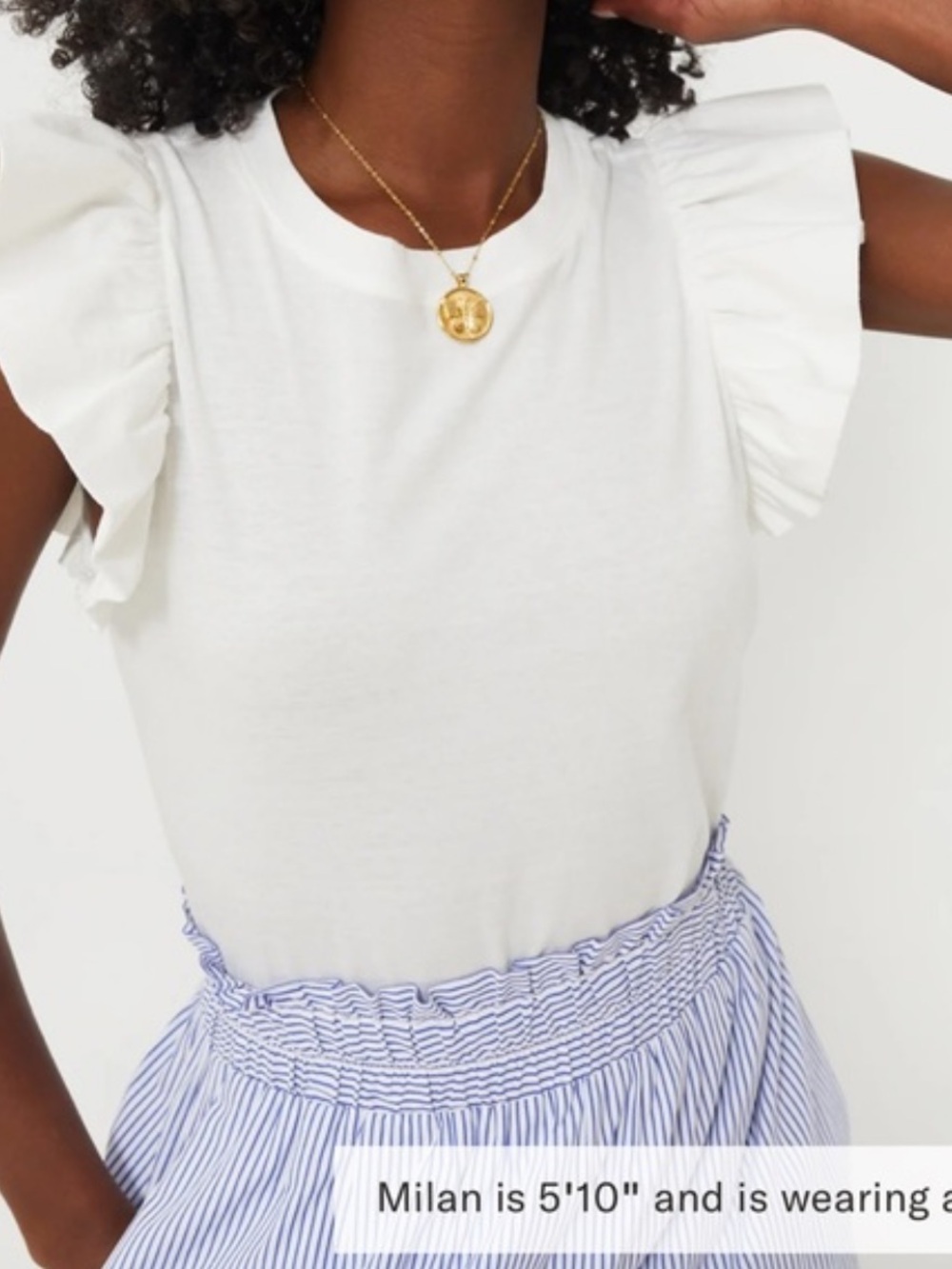 Tuckernuck white Kaia flutter sleeve top XS